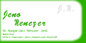 jeno menczer business card