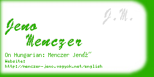 jeno menczer business card